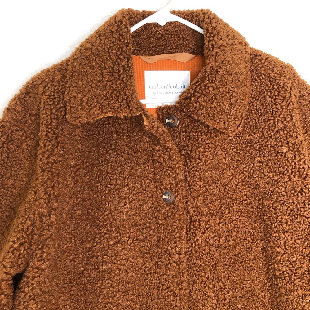 Carbon2Cobalt Faux Fur Jacket Burnt Orange Color Sz M - Picture 3 of 8